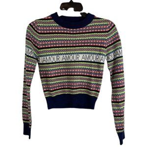 Topshop Women’s Amour Cropped Sweater. Says size 2, more like 00